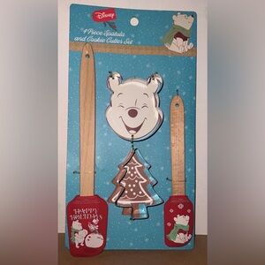 Disney Festive Red Spatula and Silver Cookie Cutter Set